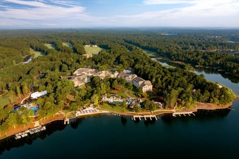 an aerial view showing The Ritz-Carlton Reynolds, Lake Oconee