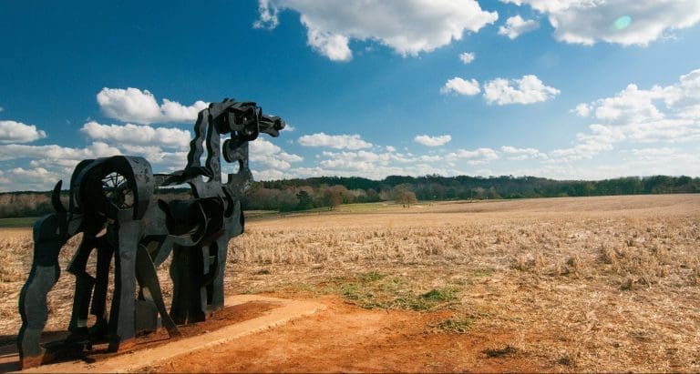 an Iron Horse sculpture
