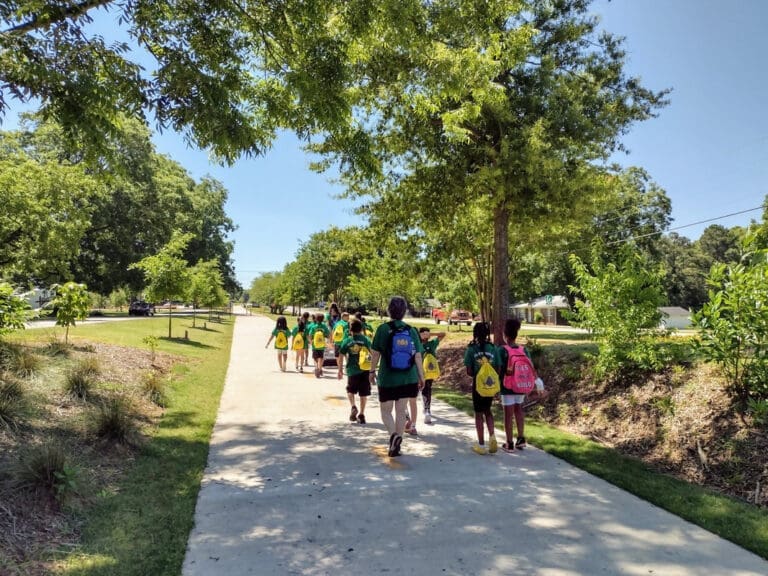 kids walking on firefly trail